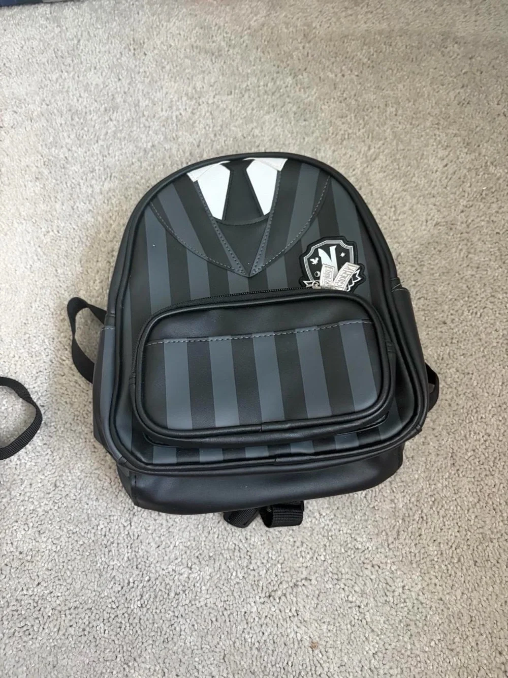 Black Striped Men's Backpack - Unbranded